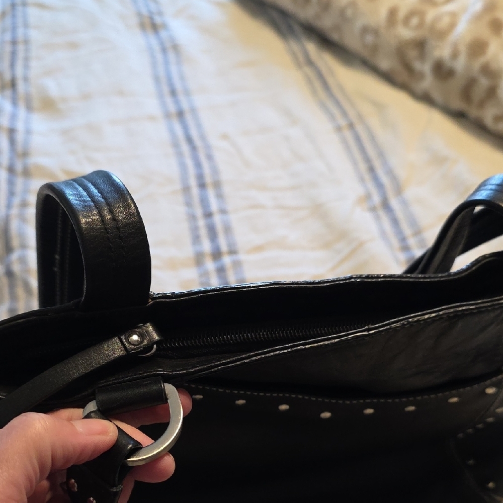 Stone Mountain Accessories Black Studded Shoulder Bag - Picture 6 of 6
